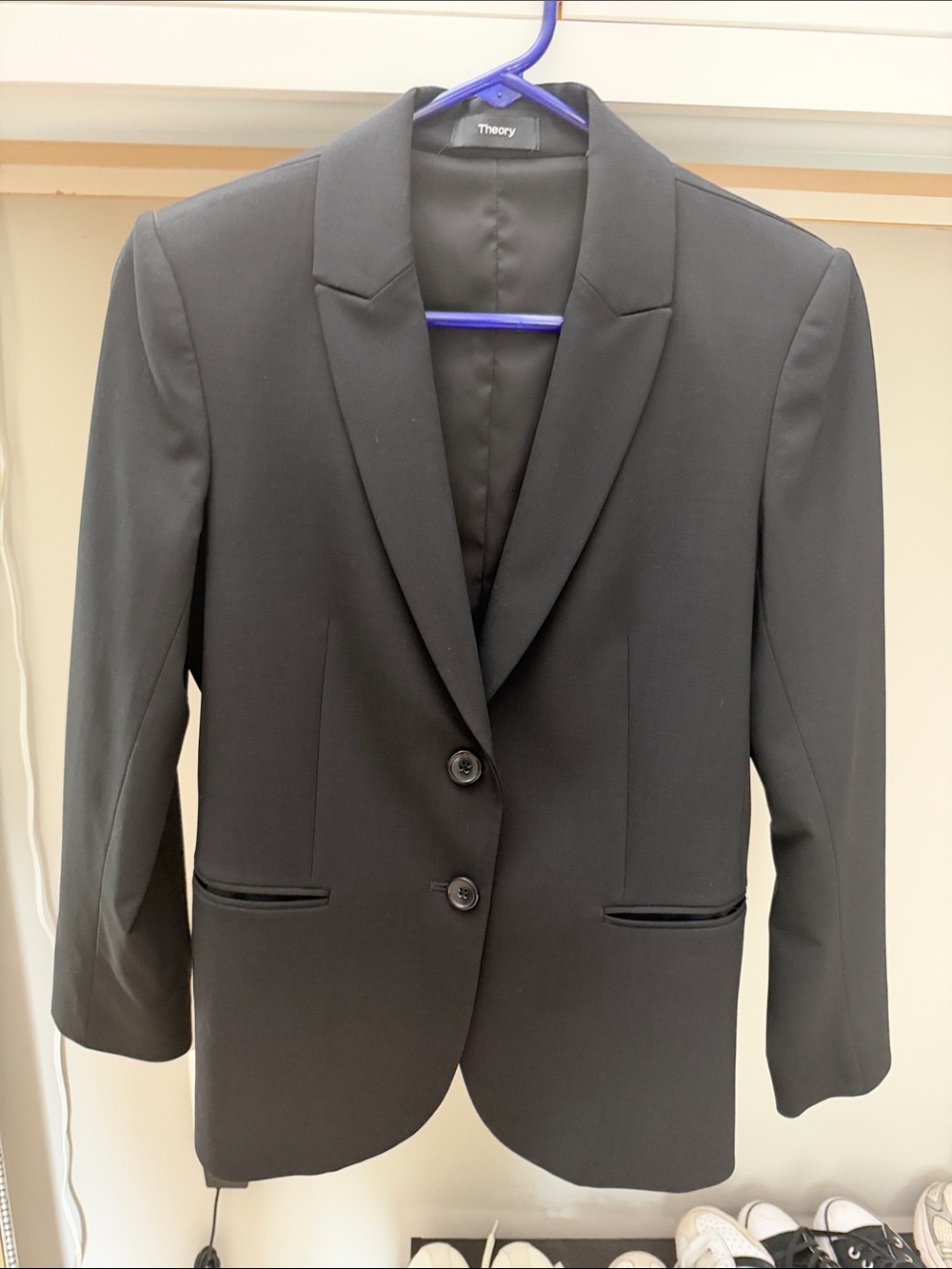 Theory Black Women's Two-Button Tailored Blazer
